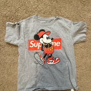 Supreme Gray Kids Mickey T-Shirt